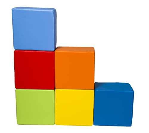 Velinda 6 Großbausteine Softbausteine Schaumstoffbausteine Spielbausteine Quader-Set (Farbe: mix1)