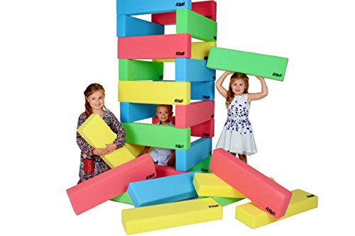 RIWI 12er Bausteinset | XXL Schaumstoff Bausteine | große weiche Bauklötze | Waschmaschinenfest